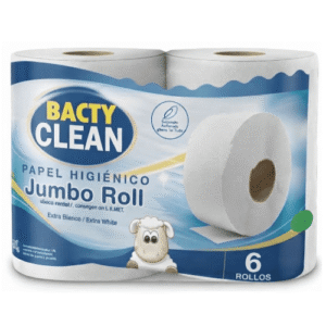 Jumbo Roll Bacty Clean Hoja Simple 6 Rollos x 400 Mts