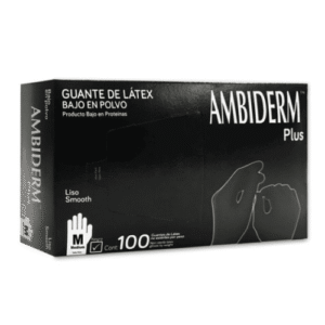 Guante de Latex Negro Ambiderm Plus / Tallas S, M y L